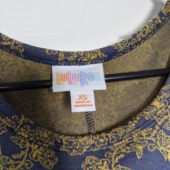 Dark Blue Carly Dress w/ Gold Detail - Picture 4 of 4